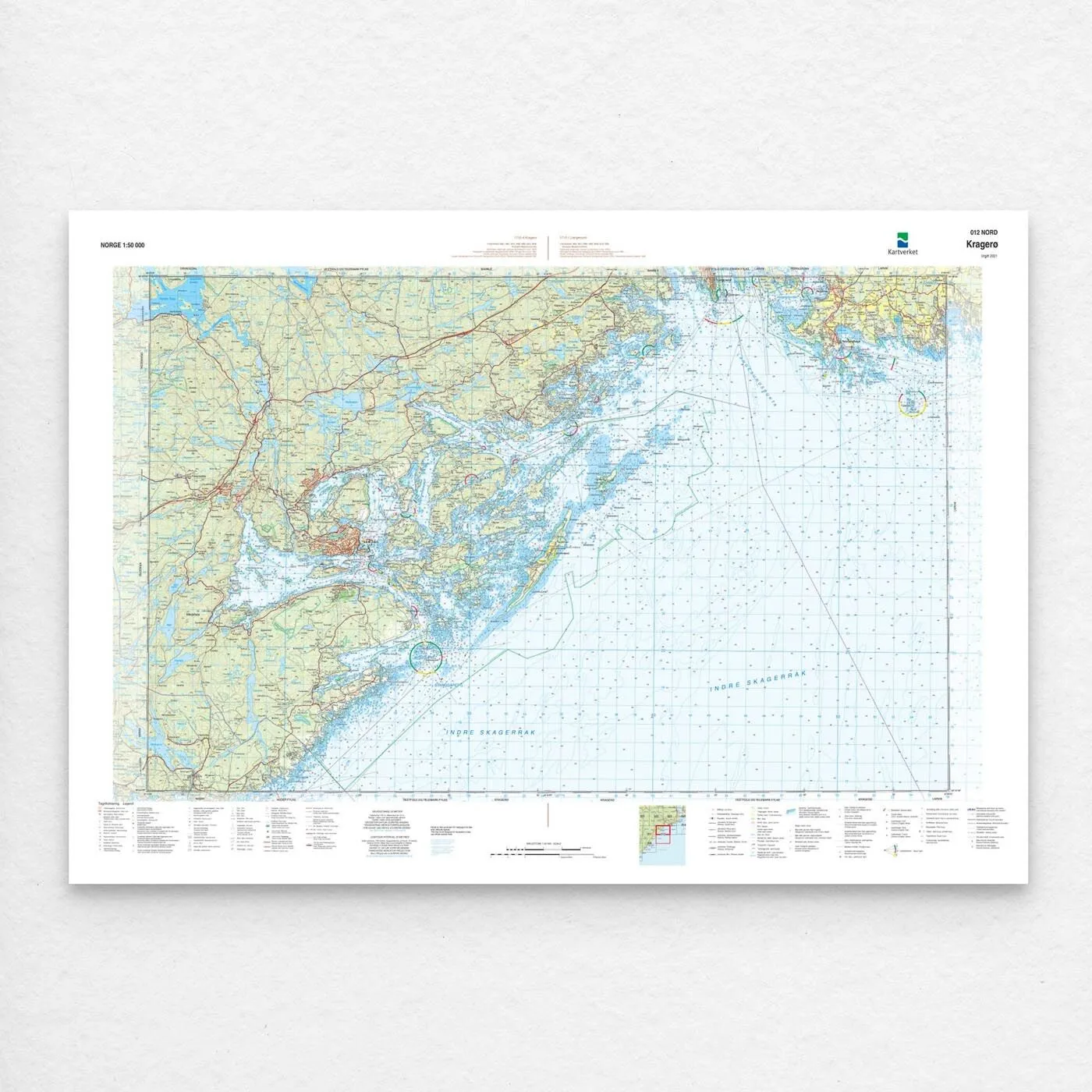 Kartverket - landkart (N50): 012N Kragerø