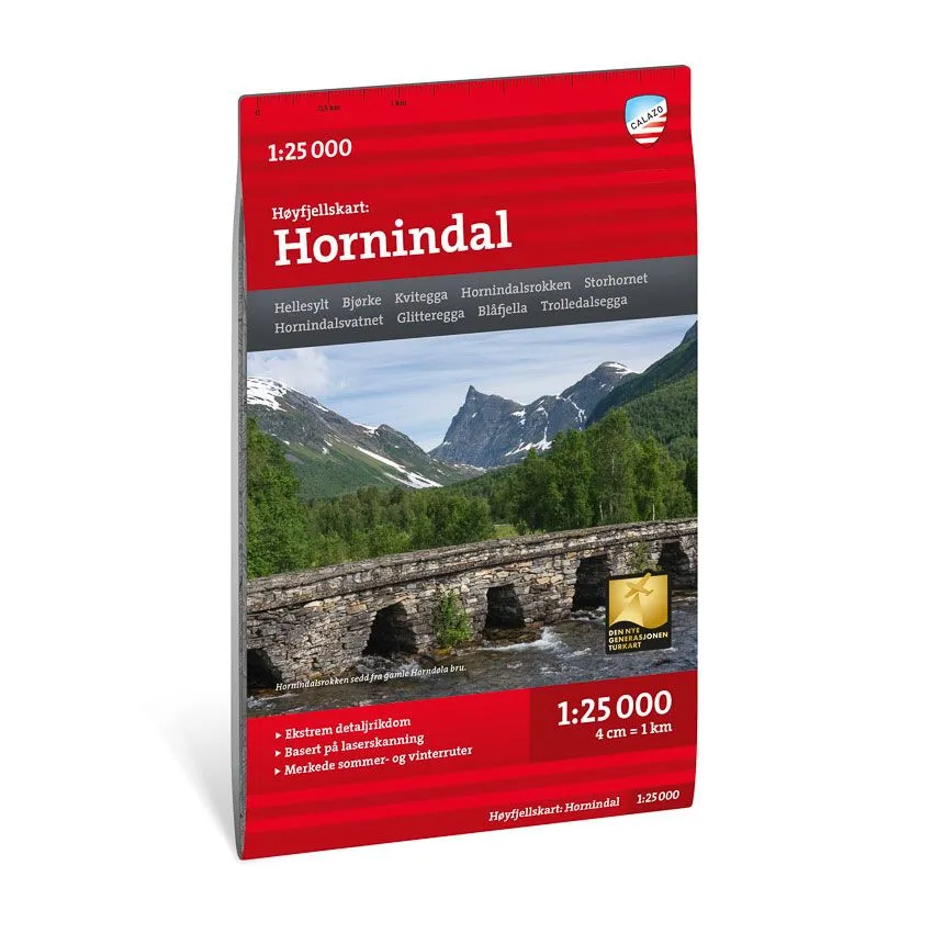 Høyfjellskart Hornindal 1:25.000