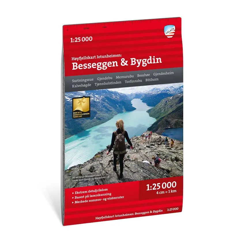 Høyfjellskart Jotunheimen: Besseggen & Bygdin 1:25.000