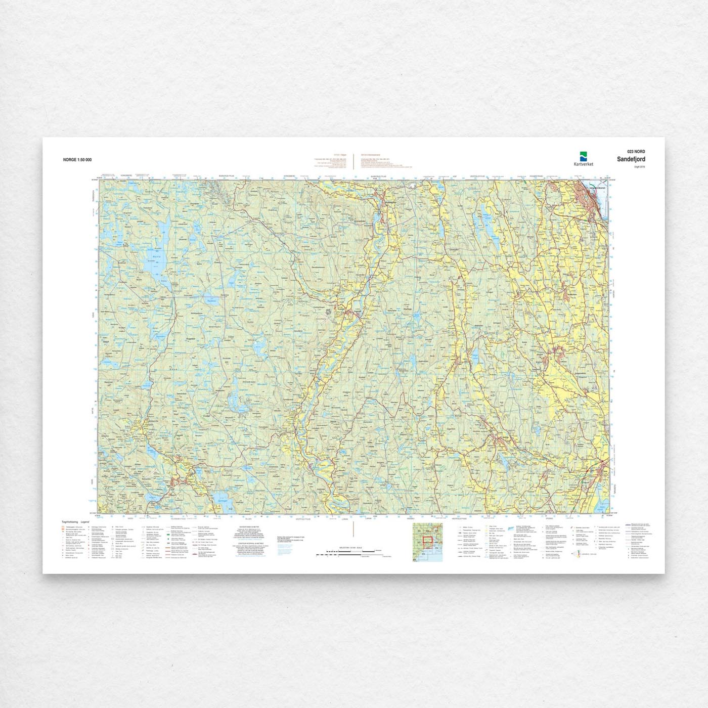 Kartverket - landkart (N50): 023N Sandefjord