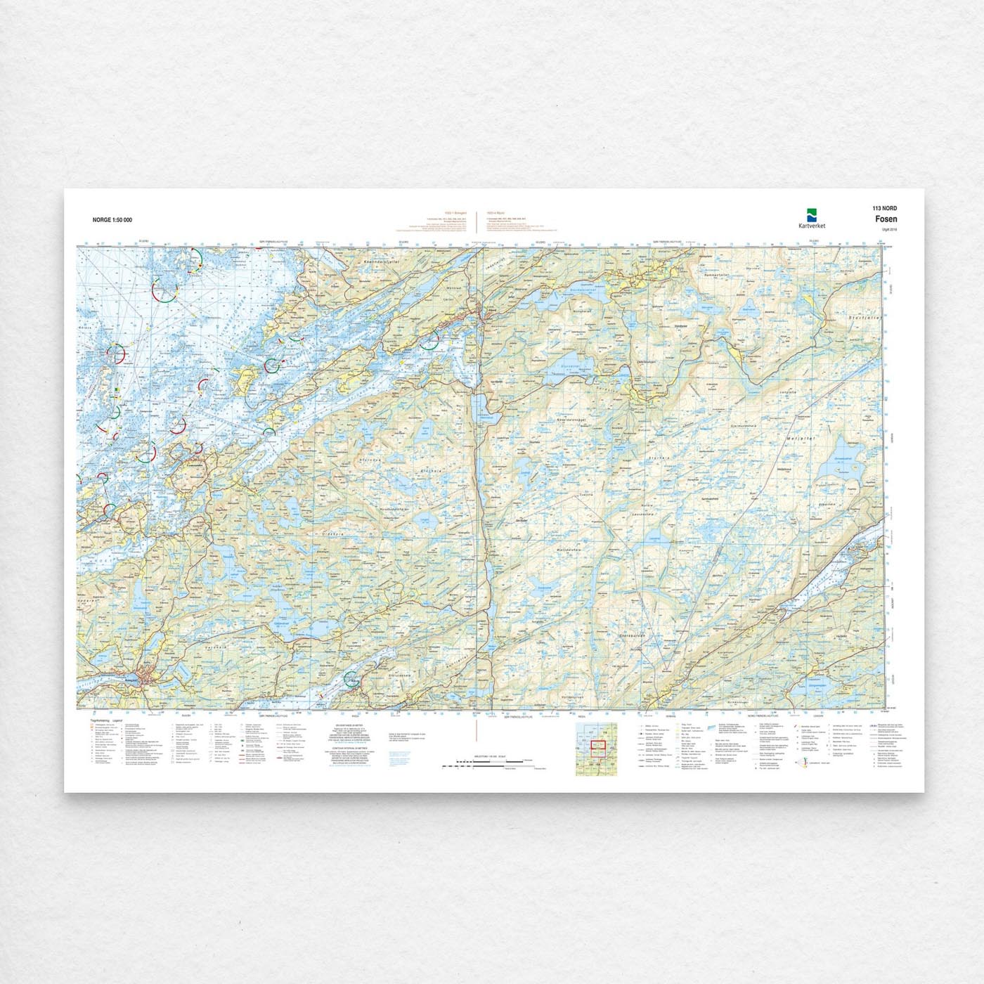 Kartverket - landkart (N50): 113N Fosen