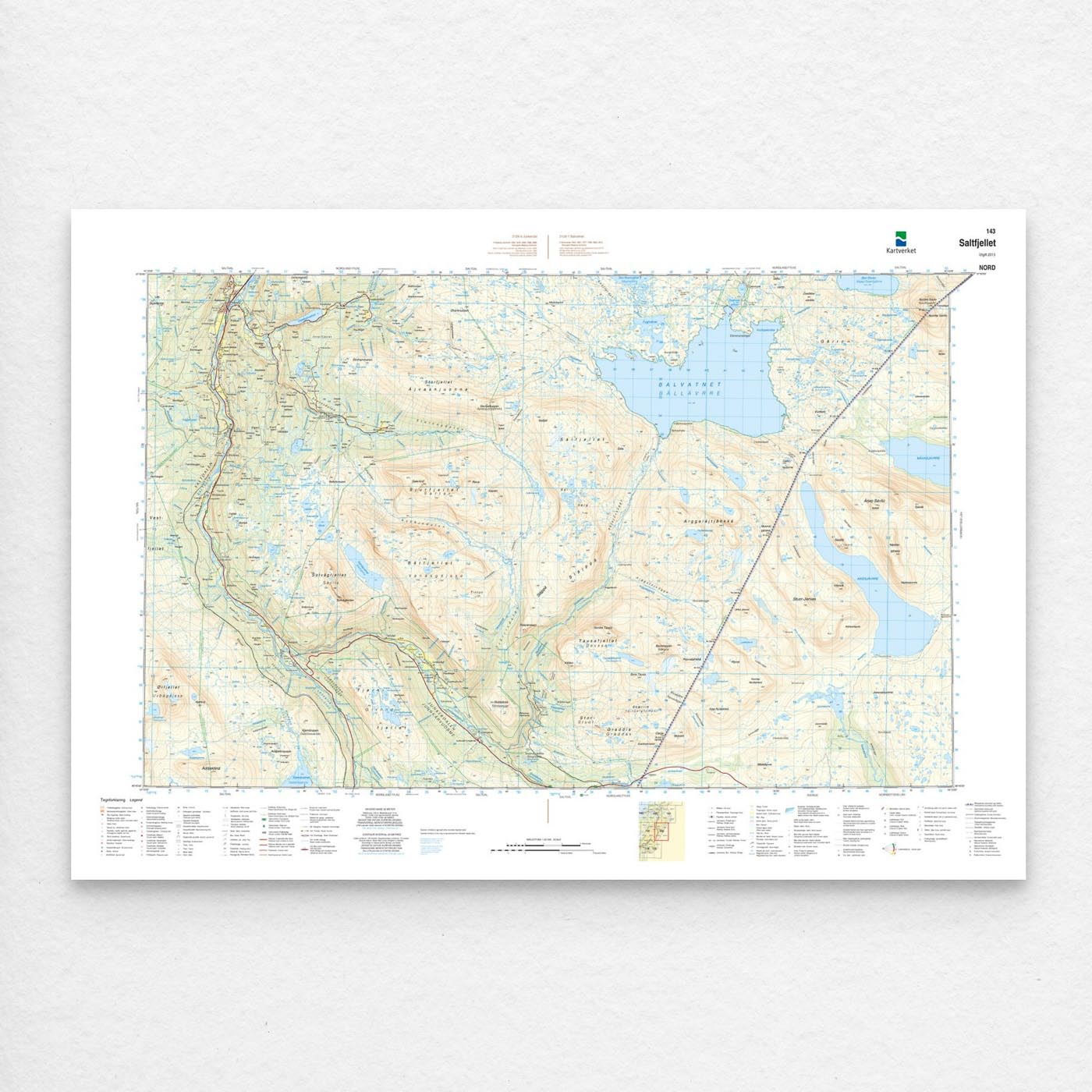 Kartverket - landkart (N50): 143N Saltfjellet
