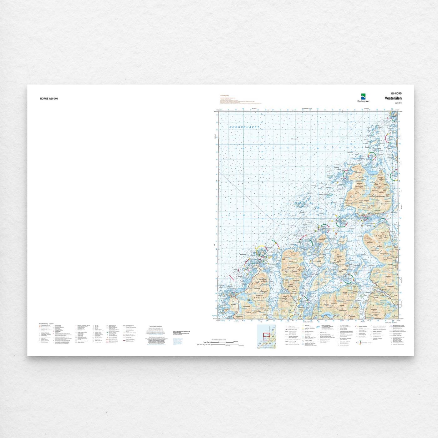 Kartverket - landkart (N50): 159N Vesterålen