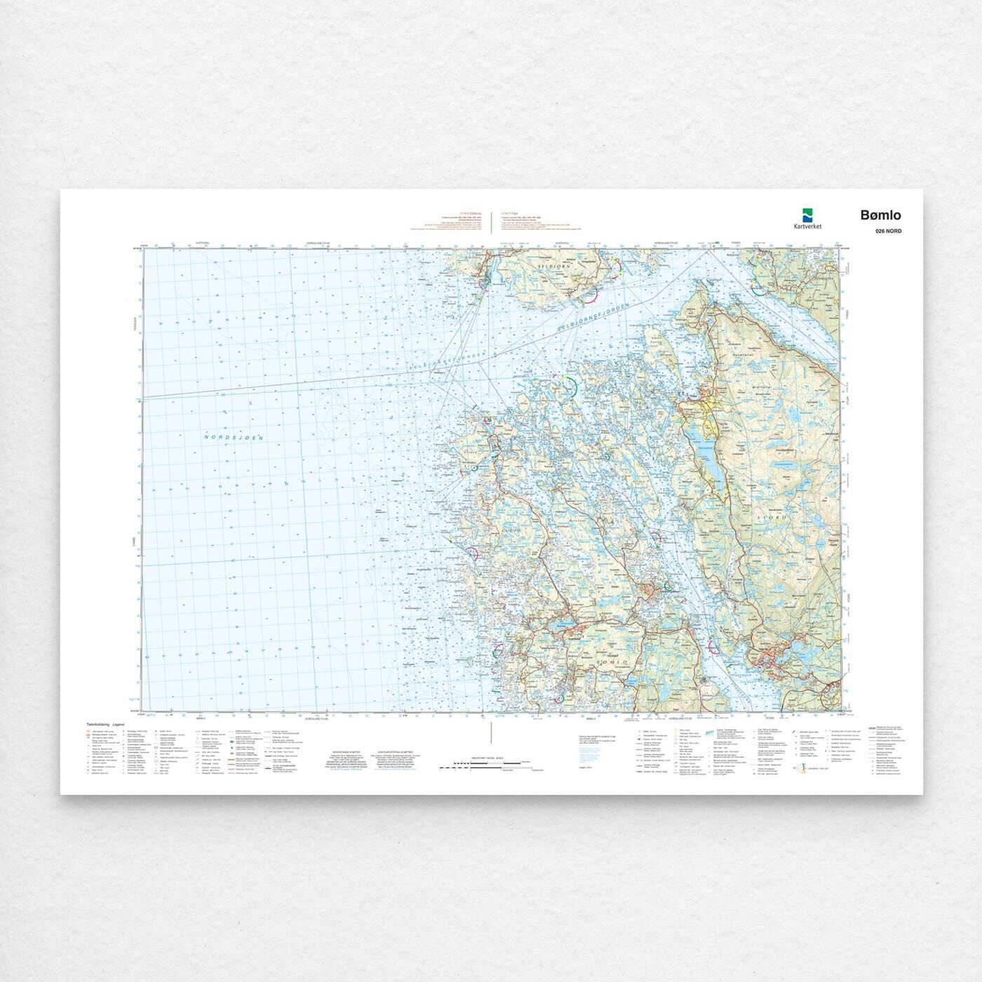 Kartverket - landkart (N50): 026N Bømlo