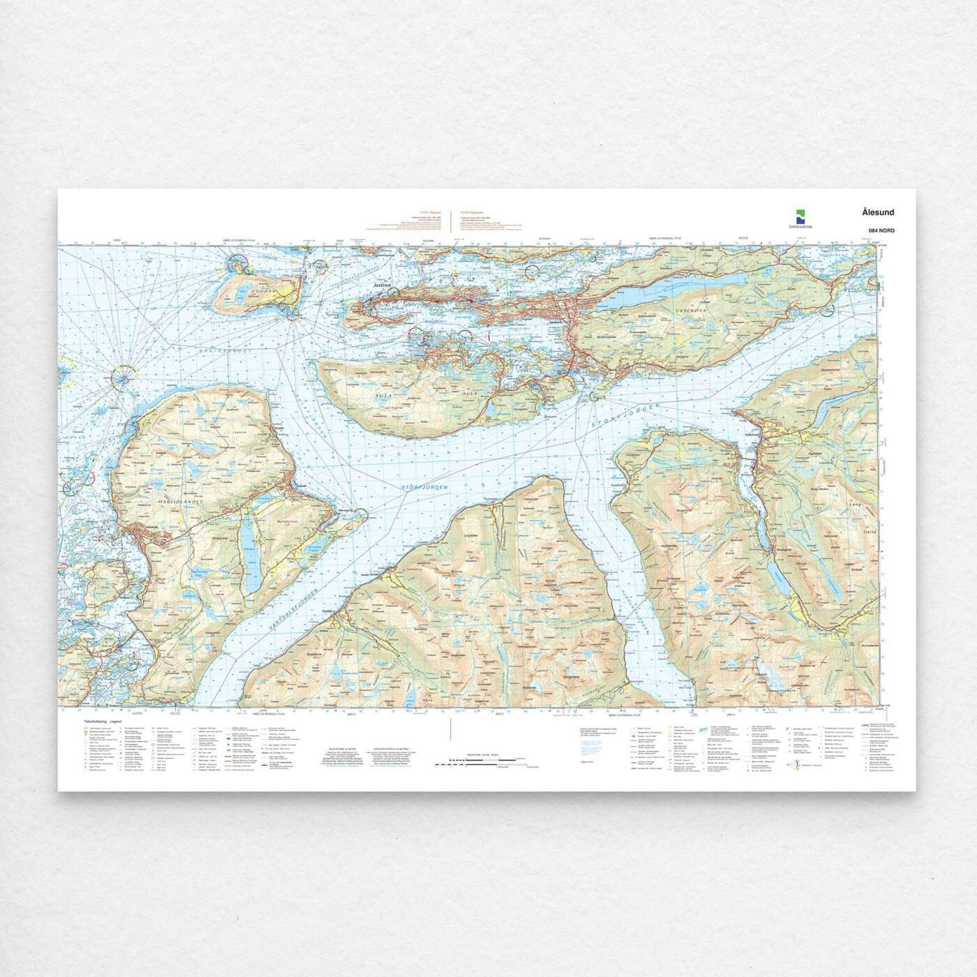 Kartverket - landkart (N50): 084N Ålesund