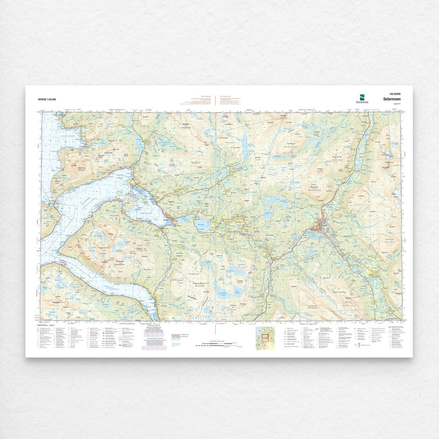 Kartverket - landkart (N50): 162N Setermoen