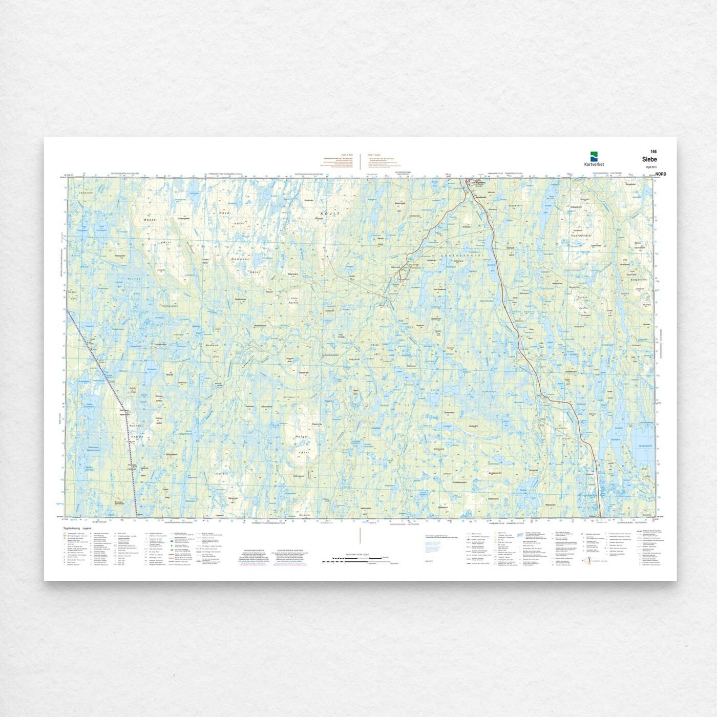 Kartverket - landkart (N50): 166N Siebe