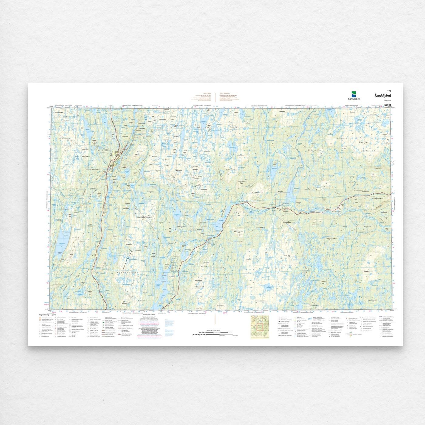 Kartverket - landkart (N50): 176N Suossjávri