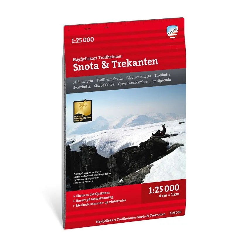 Høyfjellskart Trollheimen: Snota & Trekanten 1:25.000