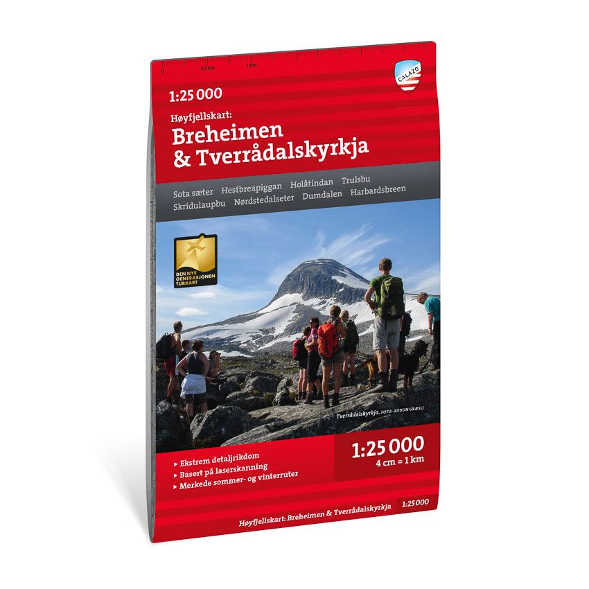 Høyfjellskart Breheimen & Tverrådalskyrkja 1:25.000