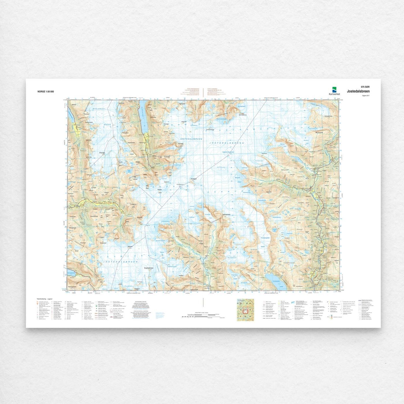 Kartverket - landkart (N50): 075S Jostedalsbreen