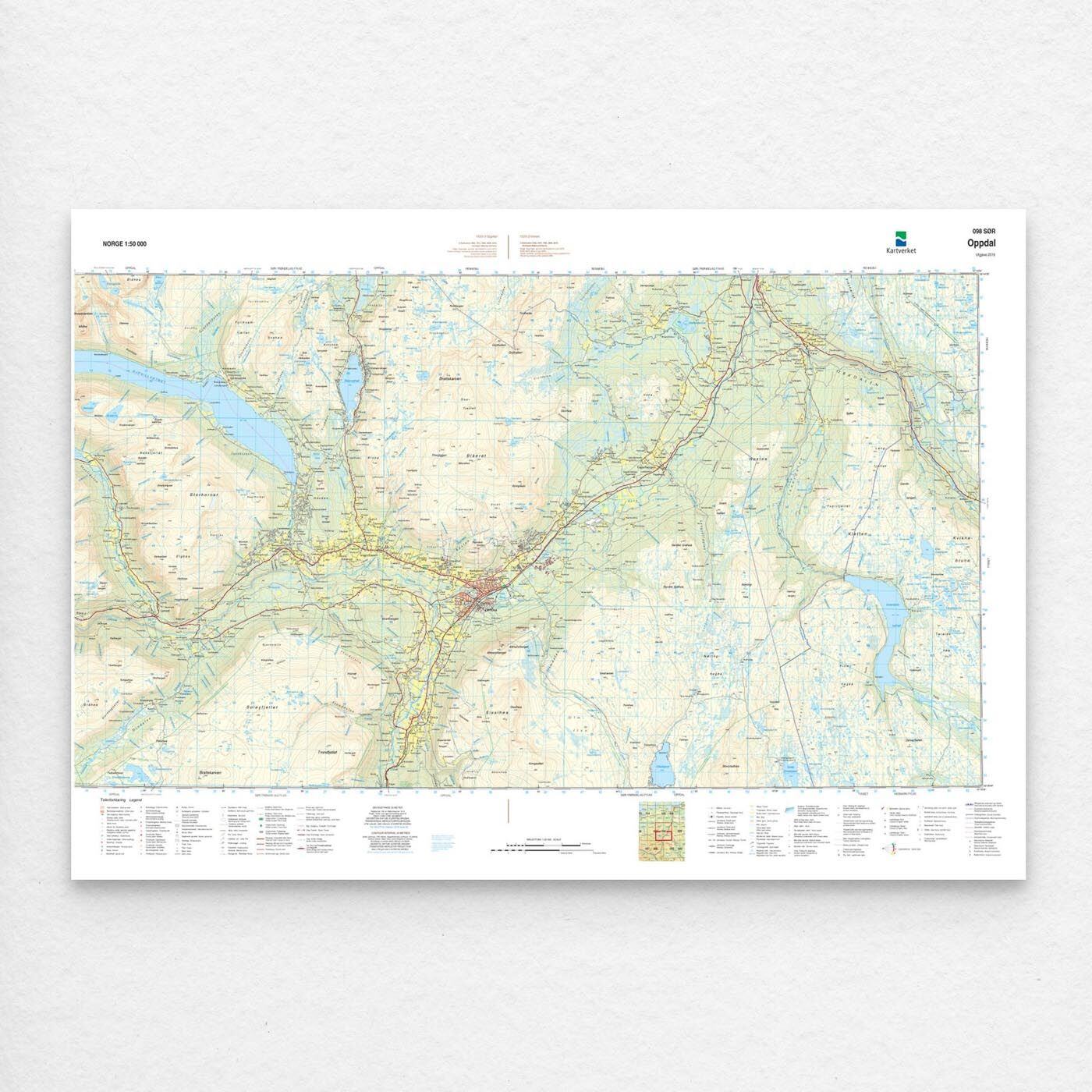 Kartverket - landkart (N50): 098S Oppdal