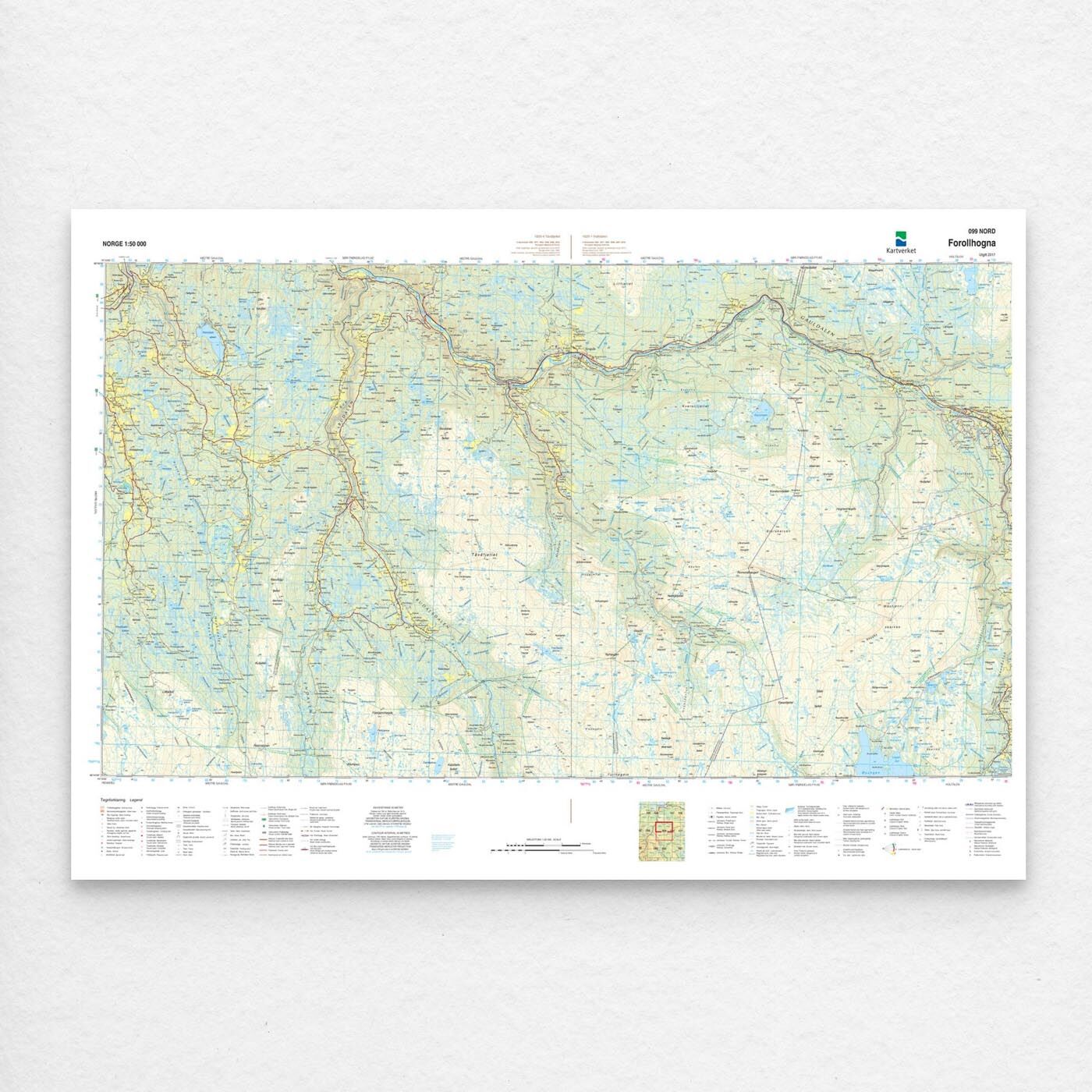 Kartverket - landkart (N50): 099N Forollhogna