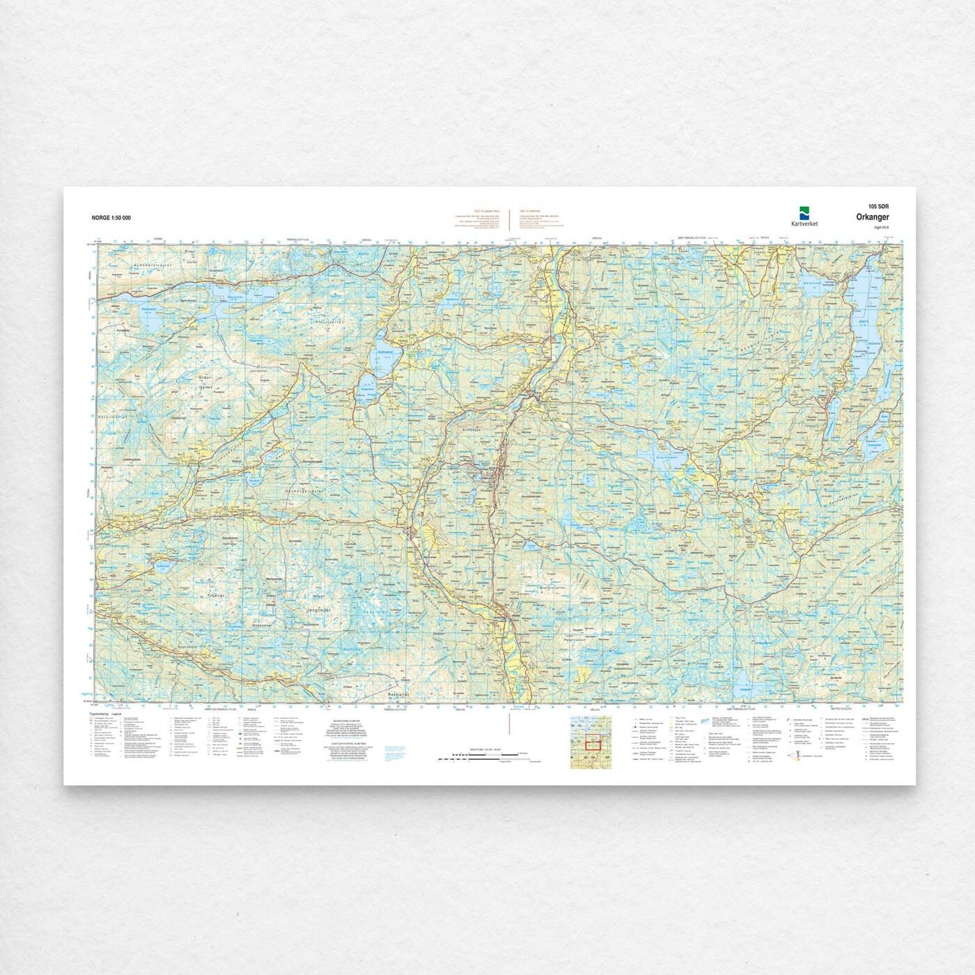 Kartverket - landkart (N50): 105S Orkanger