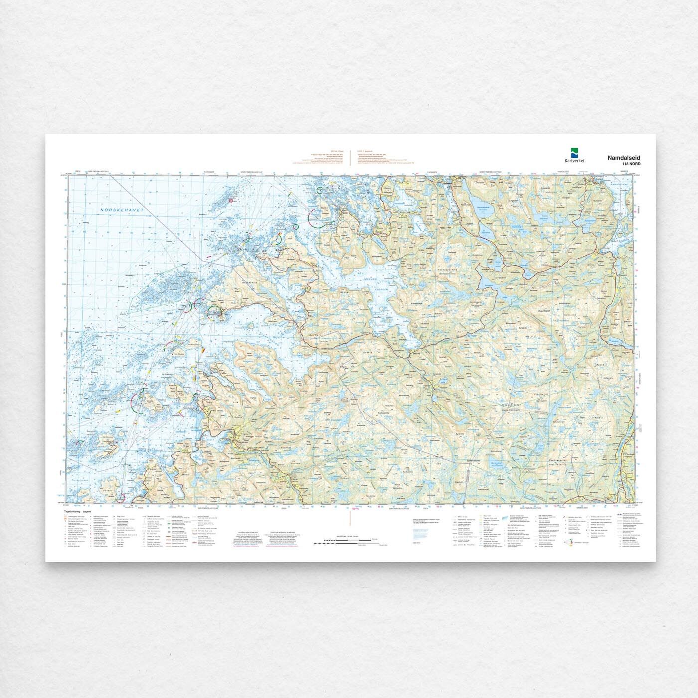 Kartverket - landkart (N50): 118N Namdalseid