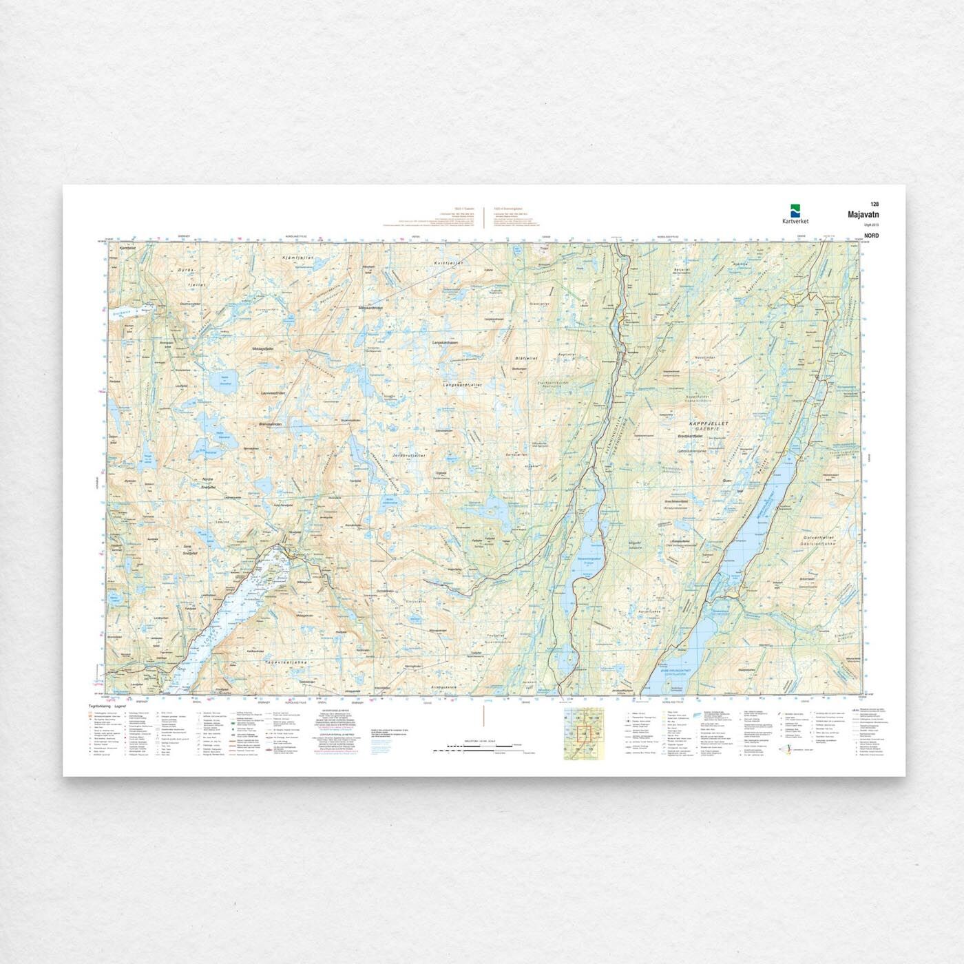 Kartverket - landkart (N50): 128N Majavatn