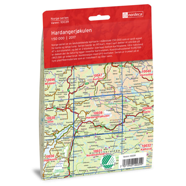 Hardangerjøkulen Norge-serien Turkart - Image 2