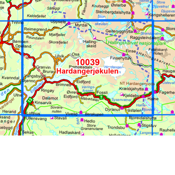 Hardangerjøkulen Norge-serien Turkart - Image 3