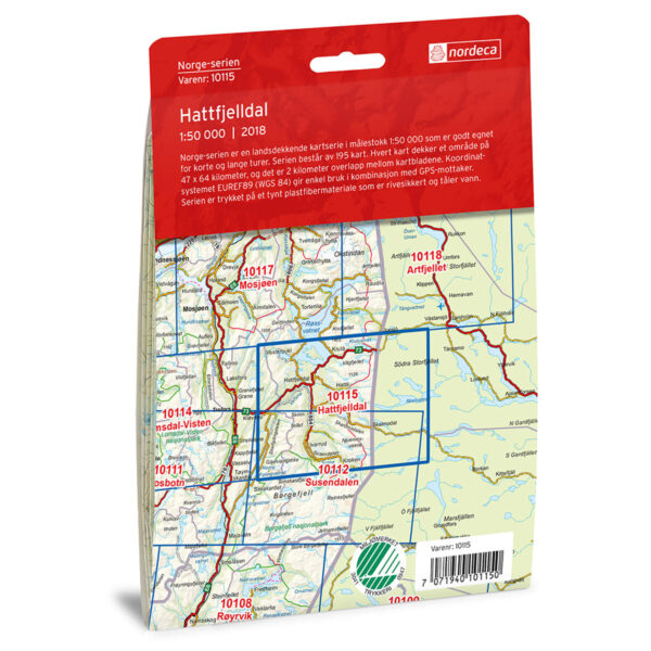 Hattfjelldal Norge-serien Turkart - Image 2
