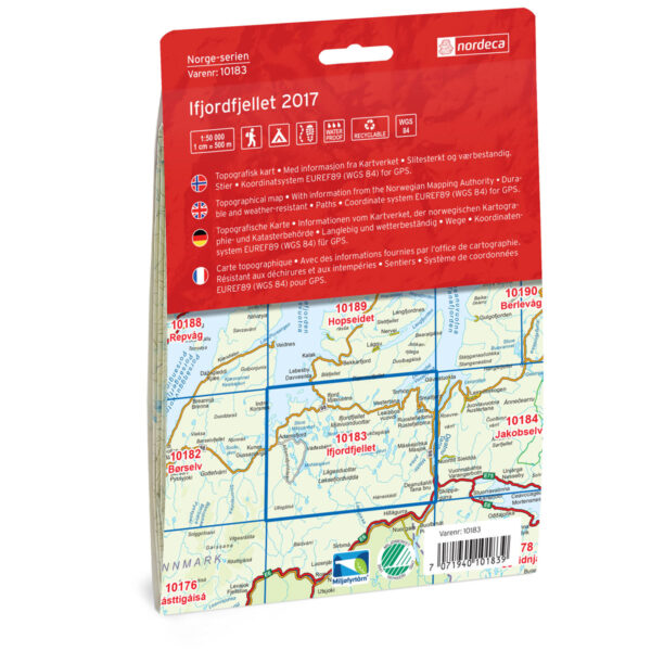 Ifjordfjellet Norge-serien Turkart - Image 2