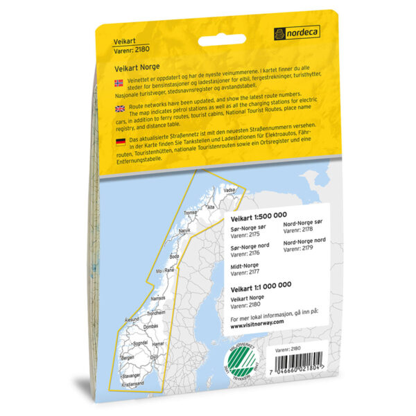 Veikart Norge 1:1 000 000 Veikart - Image 2