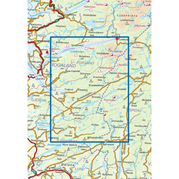 Frafjord-Bjerkreimsheiane DNT Turkart - Image 3