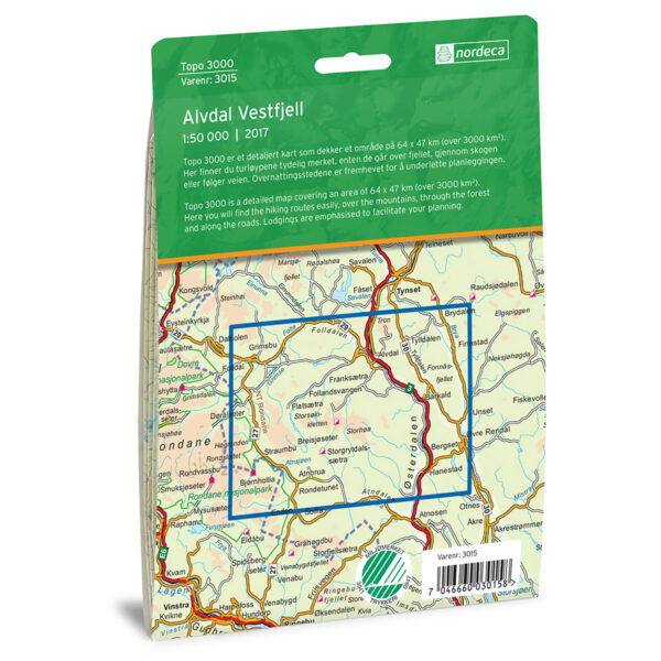 Alvdal Vestfjell Topo 3000 Turkart - Image 2