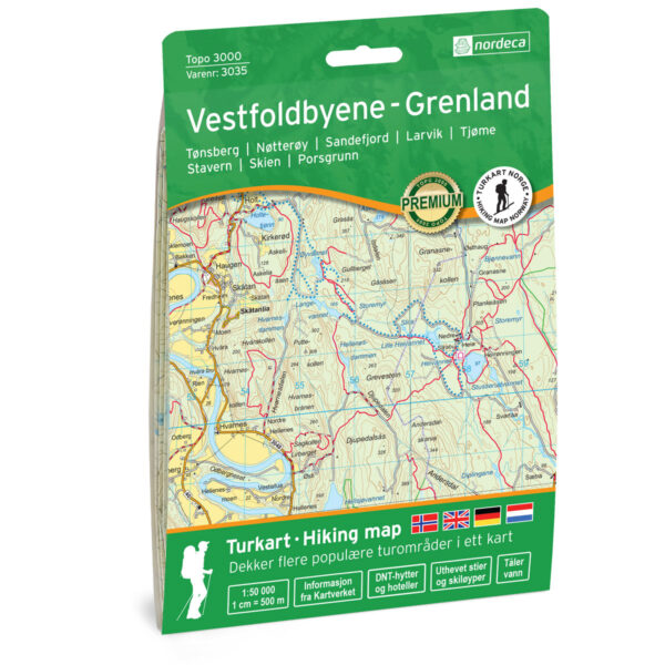Vestfoldbyene - Grenland Topo 3000 Turkart