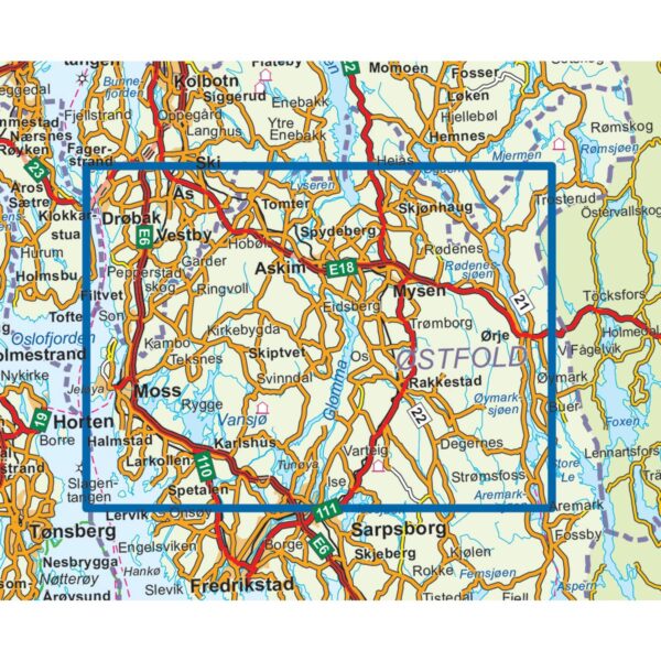Indre Østfold Topo 3000 Turkart - Image 4