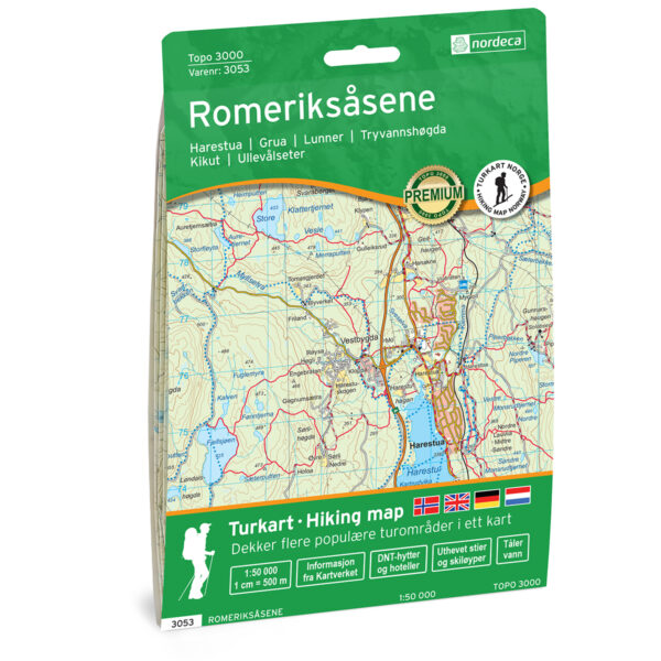 Romeriksåsene Topo 3000 Turkart