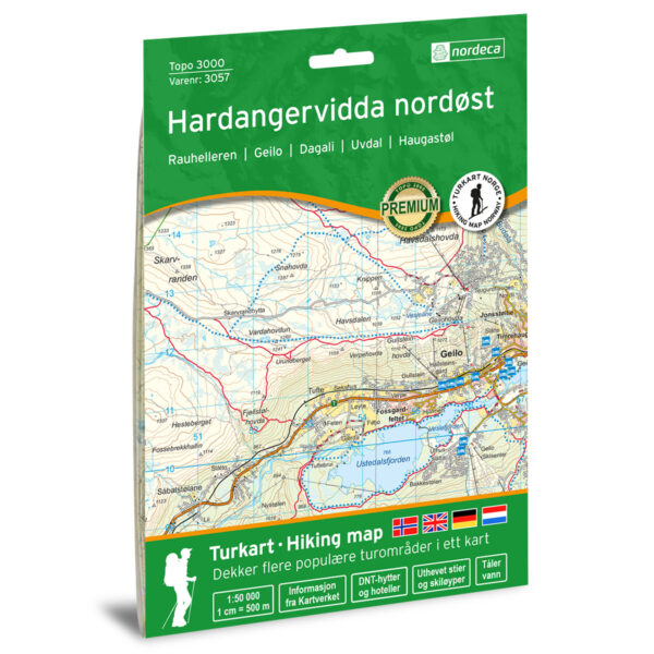 Hardangervidda nordøst Topo 3000 Turkart