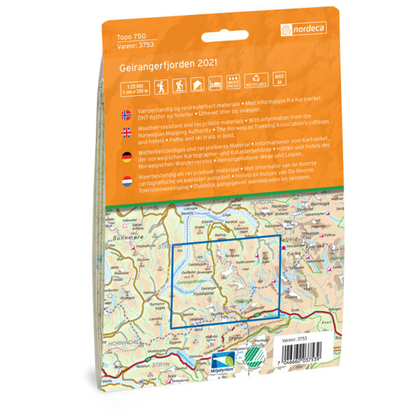 Geirangerfjorden Topo 750 Turkart - Image 2
