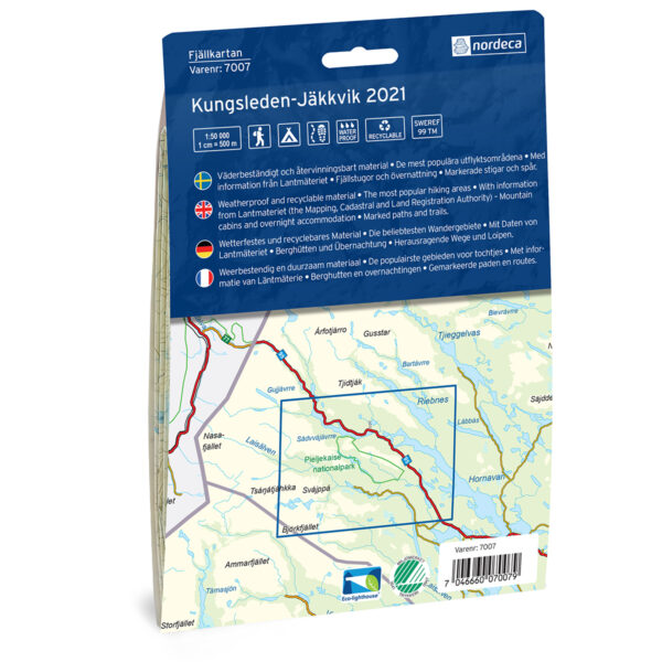 Kungsleden-Jäkkvik 150 000 Svensk Fjellkart - Image 2