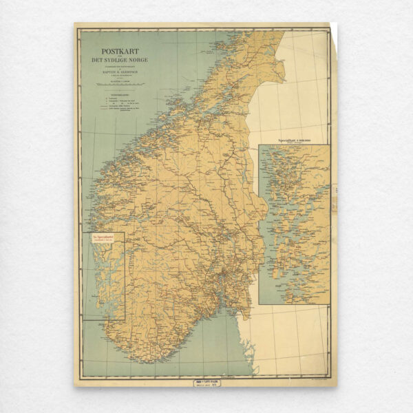 Postkart over Sør-Norge 1914