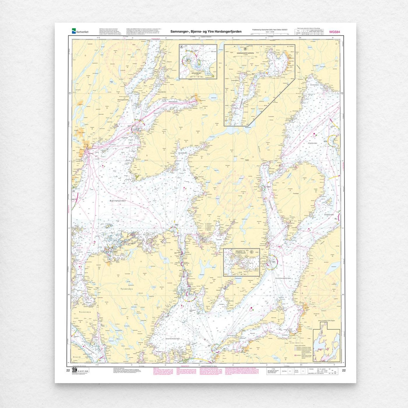 Kartverket Hovedkart 22 Samnanger Bj rna Og Ytre Hardangerfjorden kartverket-hovedkart-22-samnanger-bj-rna-og-ytre-hardangerfjorden
