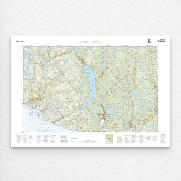 Kartverket - landkart (N50): 003N Flekkefjord