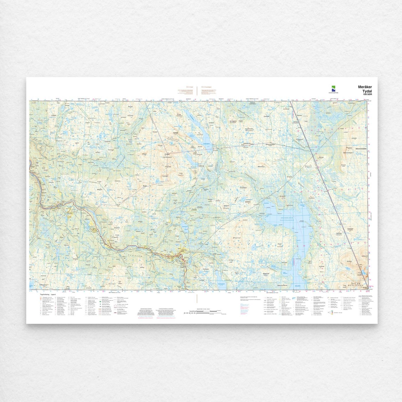 Kartverket - landkart (N50): 108S Meråker – Tydal