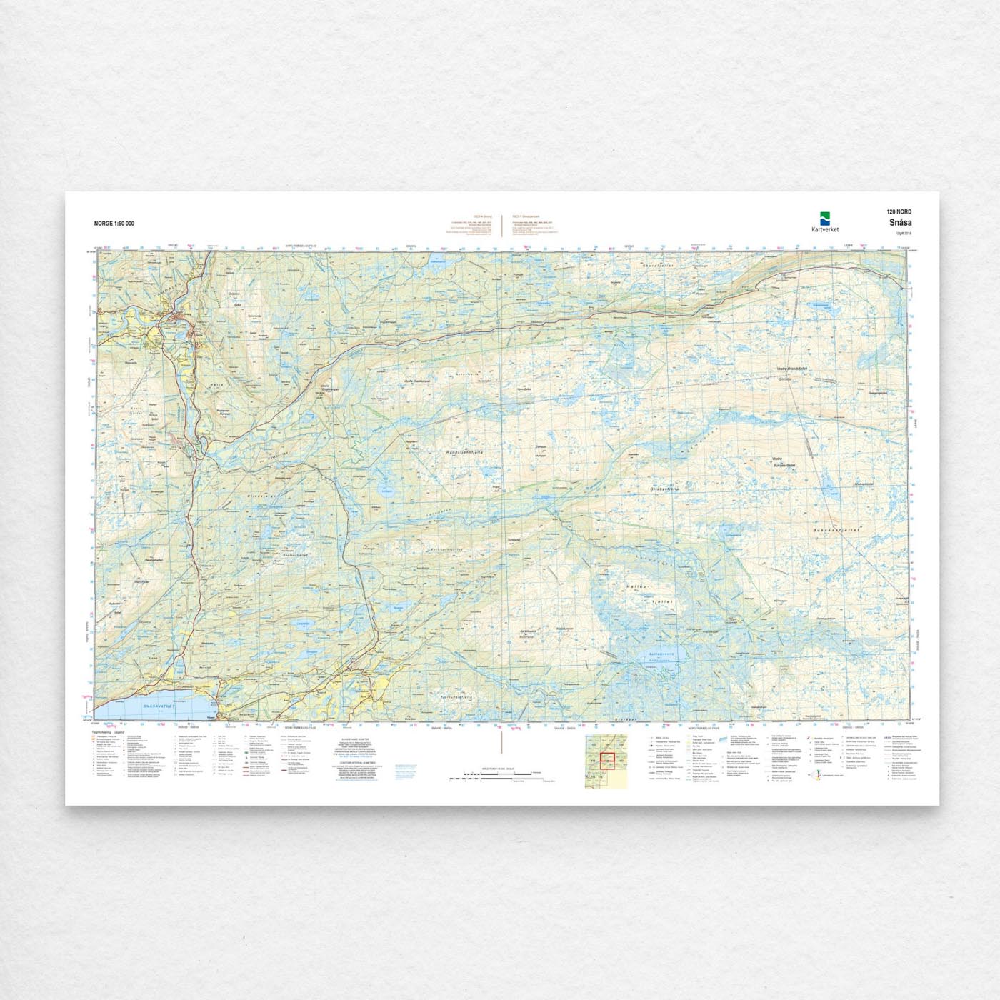 Kartverket - landkart (N50): 120N Snåsa