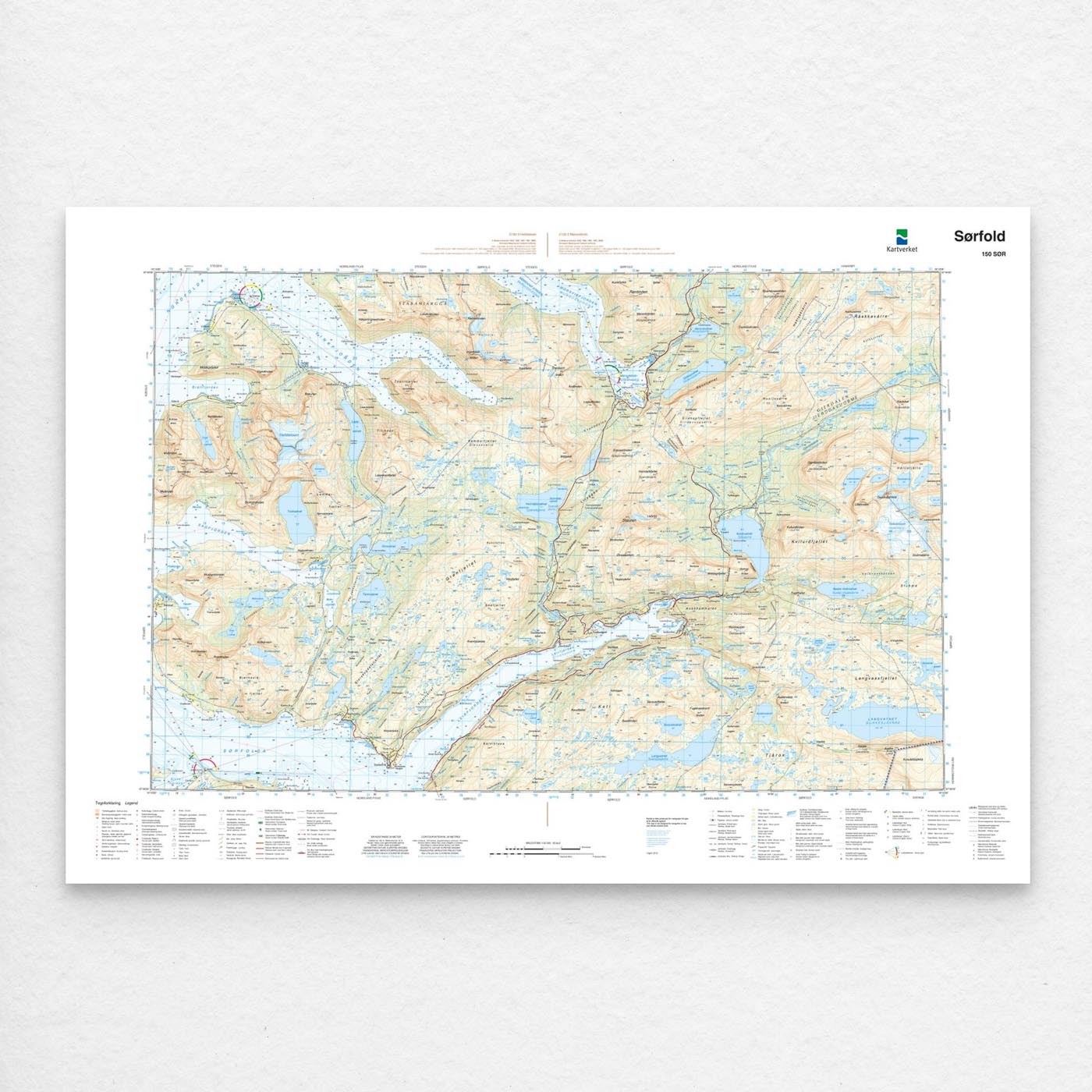 Kartverket - landkart (N50): 150S Sørfold