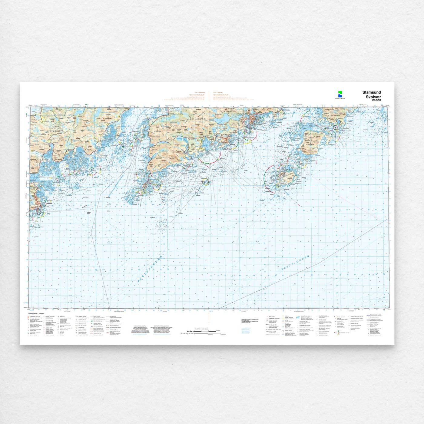 Kartverket - landkart (N50): 153S Stamsund Svolvær