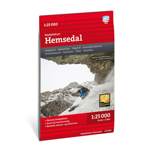 Høyfjellskart Hemsedal 1:25.000