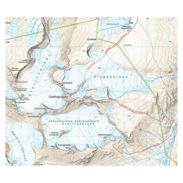 Høyfjellskart Jotunheimen: Galdhøpiggen & Glittertinden 1:25.000 - Image 2