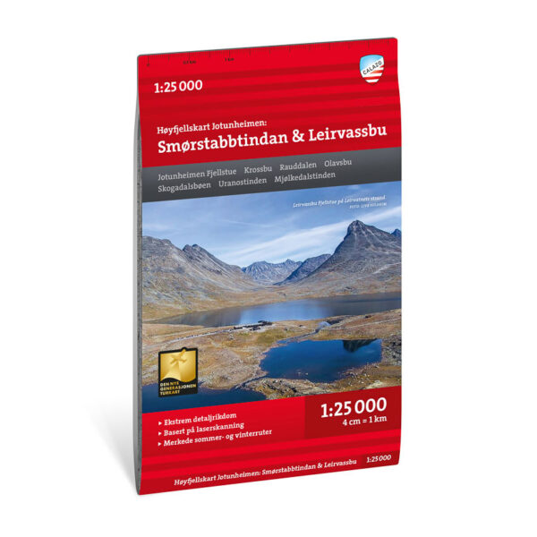 Høyfjellskart Jotunheimen: Smørstabbtindan & Leirvassbu 1:25.000