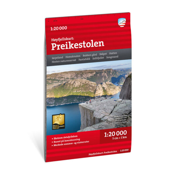 Høyfjellskart Preikestolen 1:20.000