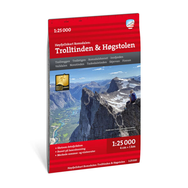 Høyfjellskart Romsdalen: Trolltindan & Høgstolen 1:25.000
