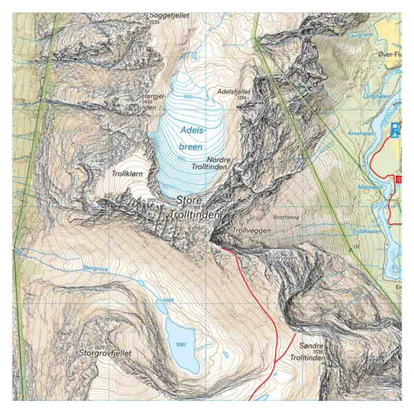 Høyfjellskart Romsdalen: Trolltindan & Høgstolen 1:25.000 - Image 2