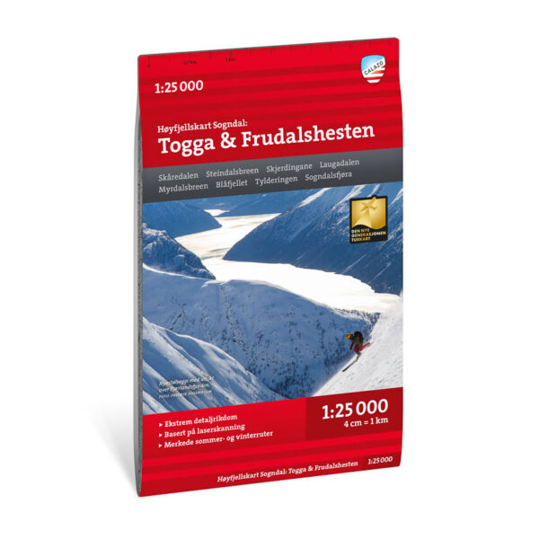 Høyfjellskart Sogndal: Togga & Frudalshesten 1:25.000