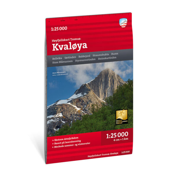 Høyfjellskart Tromsø: Kvaløya 1:25.000
