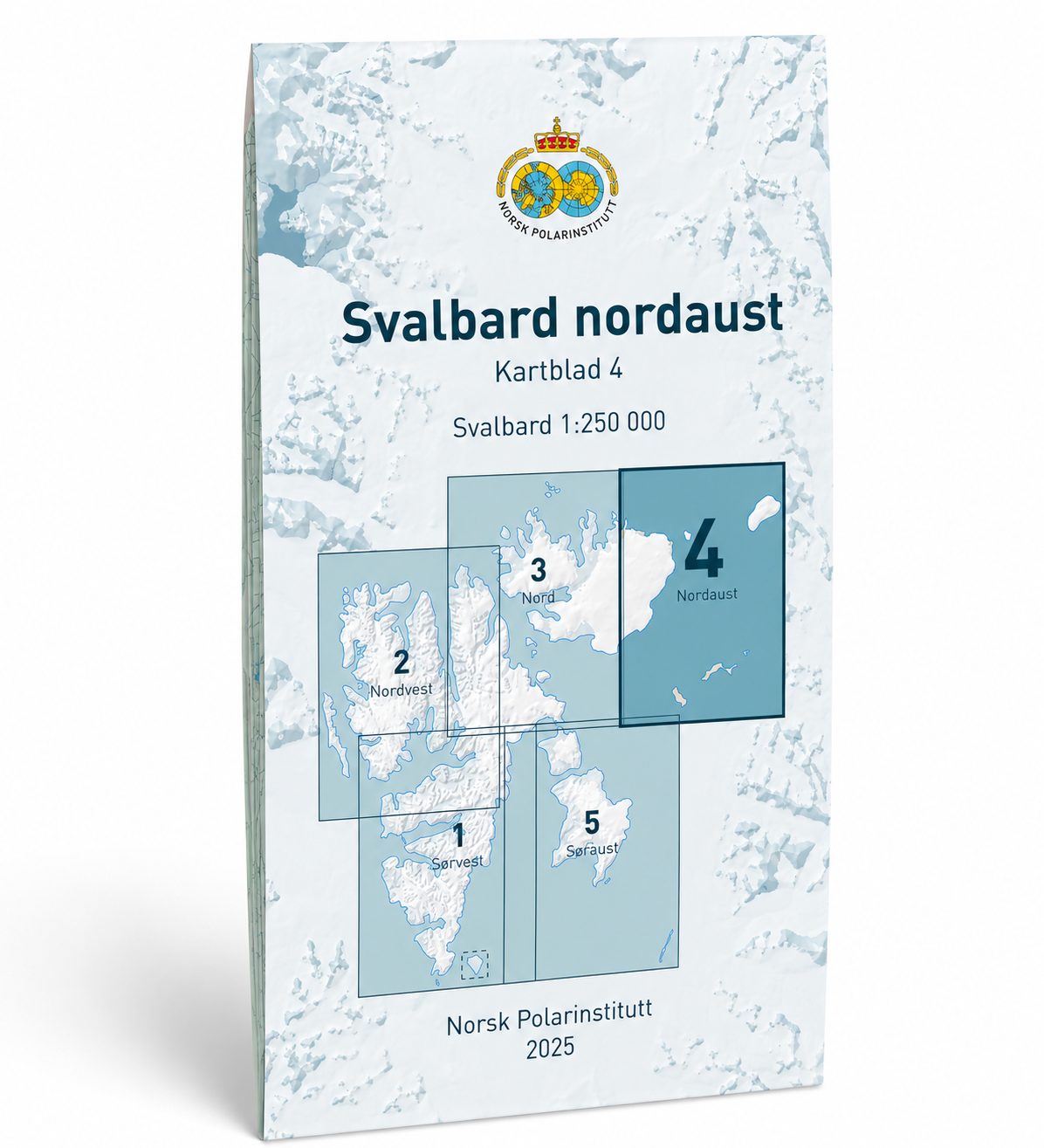 Svalbard Nordaust S250-4 – kart i målestokk 1:250 000 fra Norsk Polarinstitutt (2025)