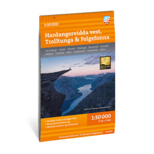 Turkart Hardangervidda vest, Trolltunga & Folgefonna 1:50.000
